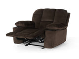 Luxurious Manual Recliner Chair in Chocolate with Skin-Friendly Fabric and Dual Cup Holders 57578.00CHO
