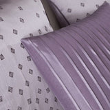 7 Piece Jaquard Comforter Set Purple Queen B03597294