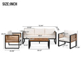 ZNTS Large Size 4-pieces Outdoor Furniture sofa for 5 Person Conversation Set, Garden Sofa Set With 71372370