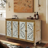 Accent Cabinet with 4 Doors, Farmhouse Sideboard Buffet Cabinet with, Modern Credenza W2295P246504