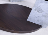 Modern Coffee Table with End Table Set, Durable walnut veneered MDF 83cm diameter Center Table with W2899P405895