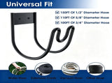 2 PCS Wall Mount Garden Hose Holder, 304 Stainless Steel Hose Hanger with UShaped Nozzle Slot, 87684201