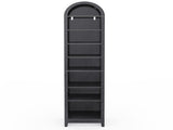 8-Tier Arched Dome Display Rack Particleboard Melamine-Faced Bookshelf 15.75*11.81*70in Black 59904280