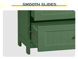 2-Drawer 2-Cabinet-Door Vertical-Grain MDF Painted Bathroom Cabinet 23.62*11.81*43.31in Green 97113183