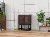 24" Bathroom Vanity White Ceramic Sink & Hot and Cold Faucet , Freestanding Bathroom Cabinet W688P224404