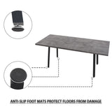 55.12-70.87"expandable modern kitchen dining table, rectangular MDF dining table for 4-6 people, 55673516
