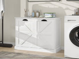 Two-Compartment Tilt-Out Laundry Sorter Cabinet-White W282P190993
