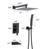 10inch Wall Mounted Rainfall Shower Head System Shower Faucet W121749897