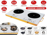 7000W Double Burner Electric Cooktop 110V, 2x3500W Rapid Heating Hot Plate with 4 Preset Modes 73544700