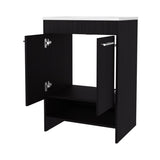 Shell Bathroom Vanity with 2 Doors and Open Storage, Wengue B128P314798