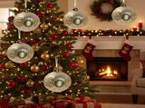 6PCS Set Christmas Ball Ornaments 3.9" Glass Hanging Balls for Tree Decor Holiday Party Set FBA 95151173
