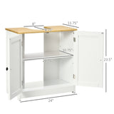 Pedestal Sink Storage Cabinet, Under Sink Cabinet with Double Doors, Crystal White, Dark Walnut-AS 34486220