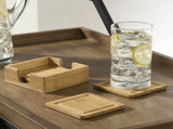 (3 pack)Natural Bamboo Coaster 4 Pack Set, 4.52 x 4.52 x 1.65 inch 44742923