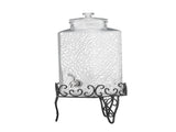 2.5 Gallon Glass Beverage Dispenser, Drink Dispenser with Metal Stand & Stainless Steel Spigot, 81866053