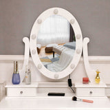 With Light Bulb Single Mirror 5 Drawer Dressing Table White 51281563