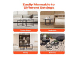Nesting Coffee Table Set of 2, 23.6 in Round Tables, Glass Top Nesting Tables for Compact Spaces, 83275349
