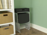 Resin Seat & Back Folding Chair, Black, 4-Pack 92565734