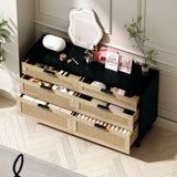 51" Rattan Dresser for Bedroom, 6 Drawer Dresser, Clothes Storage Cabinet for Bedroom, Metal W757P209508