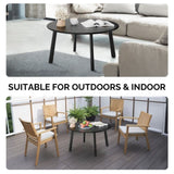 Patio Coffee Table, Metal Steel Outdoor Round Table, Weather Resistant Steel Side Table for 18230579