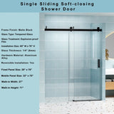 56" - 60" Tempered Glass Single Sliding W1920P223223