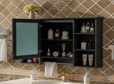 3-in-1 Bathroom Mirror Cabinet, 41-inch Wall Mounted Medicine Cabinet with Adjustable Shelf & Soft N710P358613B