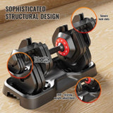 Adjustable Dumbbell Set, 10 in 1 Free Dumbbell for Men and Women, Black Dumbbell for Home Gym, Full W2277P168421