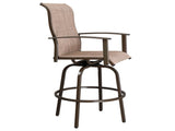 2pcs Wrought Iron Swivel Bar Chair Patio Swivel Bar Stools Brown 77628809