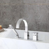 Waterfall Bathtub Faucet with Sprayer, 3-Hole Roman Filler with Hand Shower Deck Mount Waterfall W1224P206114