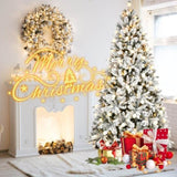 Artificial 8ft Flock Christmas Tree with 1793PE/PVC Mixed Branch Tips, 470L warm white lights, 69934052