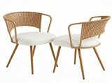 Wicker dining chairs - 2-piece set - Farmhouse soft cushioned cane back kitchen chair, sponge 92388899