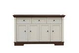 Farmhouse Style Kitchen Storage Cabinet, Large Wall Cabinet with Drawers and Doors in Roman Column W2393P300547