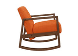 ZNTS 1pc Rocker Accent Chair Modern Living Room Plush Cushion Orange Soft Upholstery Hardwood Frame B011126014