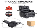 Large Manual Recliner Chair in Fabric for Living Room, Grey W3224P288516