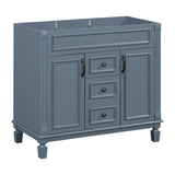 ZNTS 36'' Bathroom Vanity without Top Sink, Royal Blue Cabinet only, Modern Bathroom Storage Cabinet with WF305078AAC