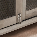 Farmhouse Dog Cage Crate Furniture Sliding Barn Door, Farmhouse Wooden Dog Kennel End Table W2275P164727