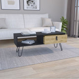 Huna Coffee Table with Hairpin Legs and Ample Storage Drawer B200P173213