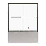 56"-60" W x 58" H Double Sliding Bathtub Shower Door, Semi-Frameless Bypass Tub Door, 1/4" W1573P292498