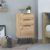 Augusta Light Dresser, Hairpin Legs, Superior Top,Three Drawers -Light Oak B20091822