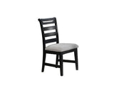 ZNTS Modern 2pc Dining Chairs Black Ladder Back Frame Upholstered Cushion Seat Rubberwood Kitchen Dining B011P218339