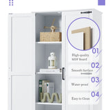Tall Bathroom Storage Cabinet, Cabinet with Two Doors and One Drawer, Adjustable Shelf, MDF Board, WF326355AAK