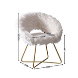 Slatina Faux Fur Upholstered Accent Chair, White T2574P164507