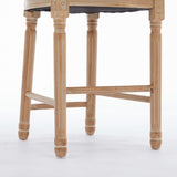 Solid Wood Bar stools Set of 2 Classic French Country Wooden Barstools with Upholstered Seating W1622P221400