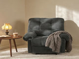 Dark Gray Recliner Chair, Overstuffed Armchair, Manual Recliner, Living Room Seating, Reading Chair, 07638741