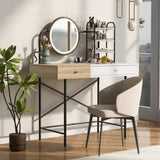 ZNTS 40" Makeup Vanity Desk with 3-Mode Lighted Mirror & Wireless Charging Station , Vanity Table with 53021239