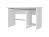 Koyuk Computer Desk with Sliding Keyboard Tray, Lower Storage Shelf and CPU Compartment, White B097P474288