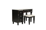 Traditional Formal Black Color Vanity Set w Stool Storage Drawers 1pc Bedroom Furniture Set Tufted B011111845