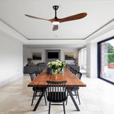 New Model 52 Inch Black Ceiling Fans With lights and Remote Control,18W Led Light, 3 Solid Wood W2991P343745