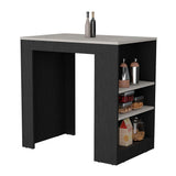 Portree Kitchen Island with 3-Side Shelves B070P188818