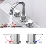 Widespread Bathroom Sink Faucet Chrome 2 Handle 8 inch 3 Hole 360&degSwivel Spout Vanity Sink with 97002922