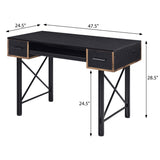 Black Computer Desk with Keyboard Tray B062P184575